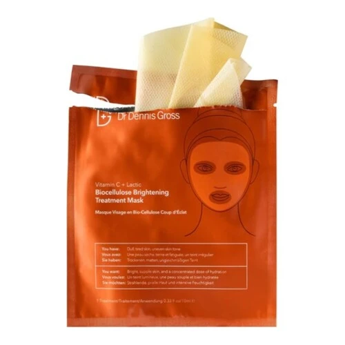 Dr Dennis Gross Vitamin C + Lactic Biocellulose Brightening Treatment Mask 1 Dr Dennis Gross Vitamin C + Lactic Biocellulose Brightening Treatment Mask